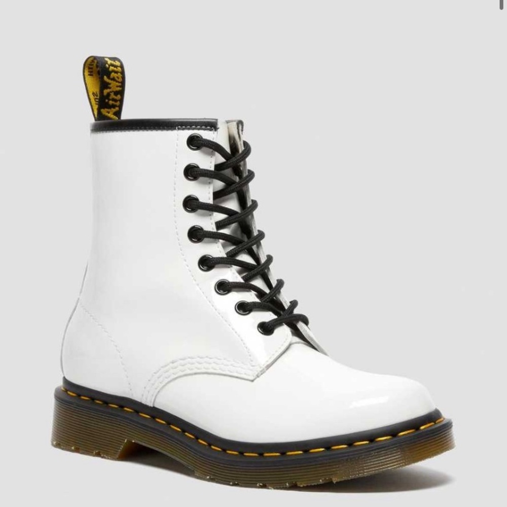 White 1460 Patent Leather Boots